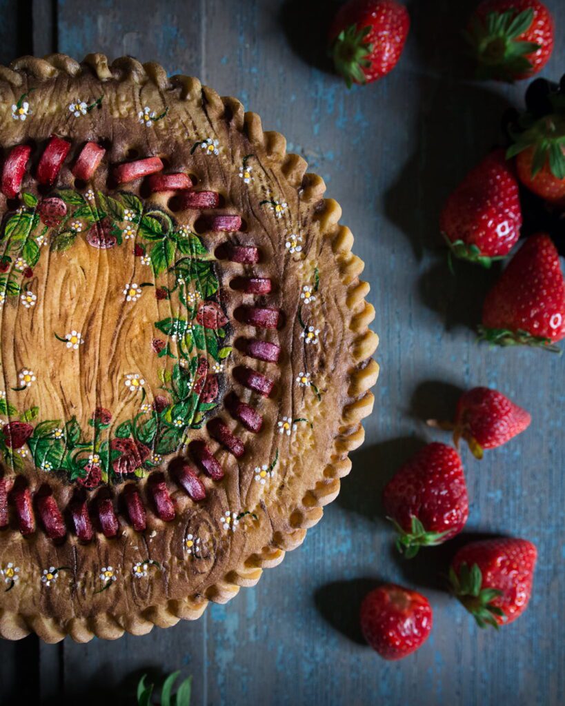 crostata frolla anice fragole rabarbaro