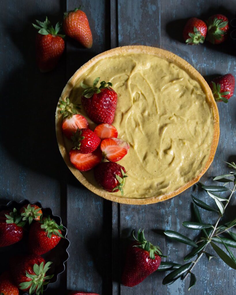 crostata frolla anice fragole rabarbaro